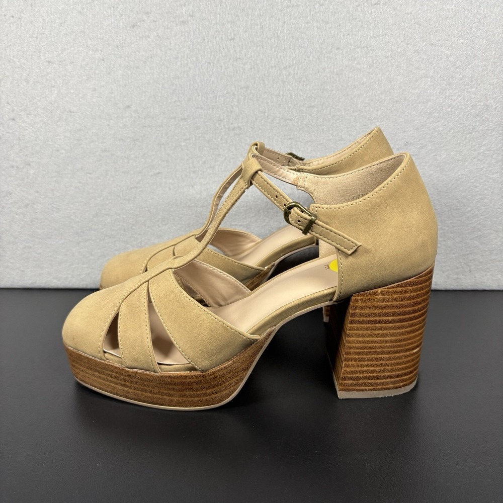 Cushionaire Womens Tizzy Tan Brown Faux Suede Leather Size 9M Strappy Sandals